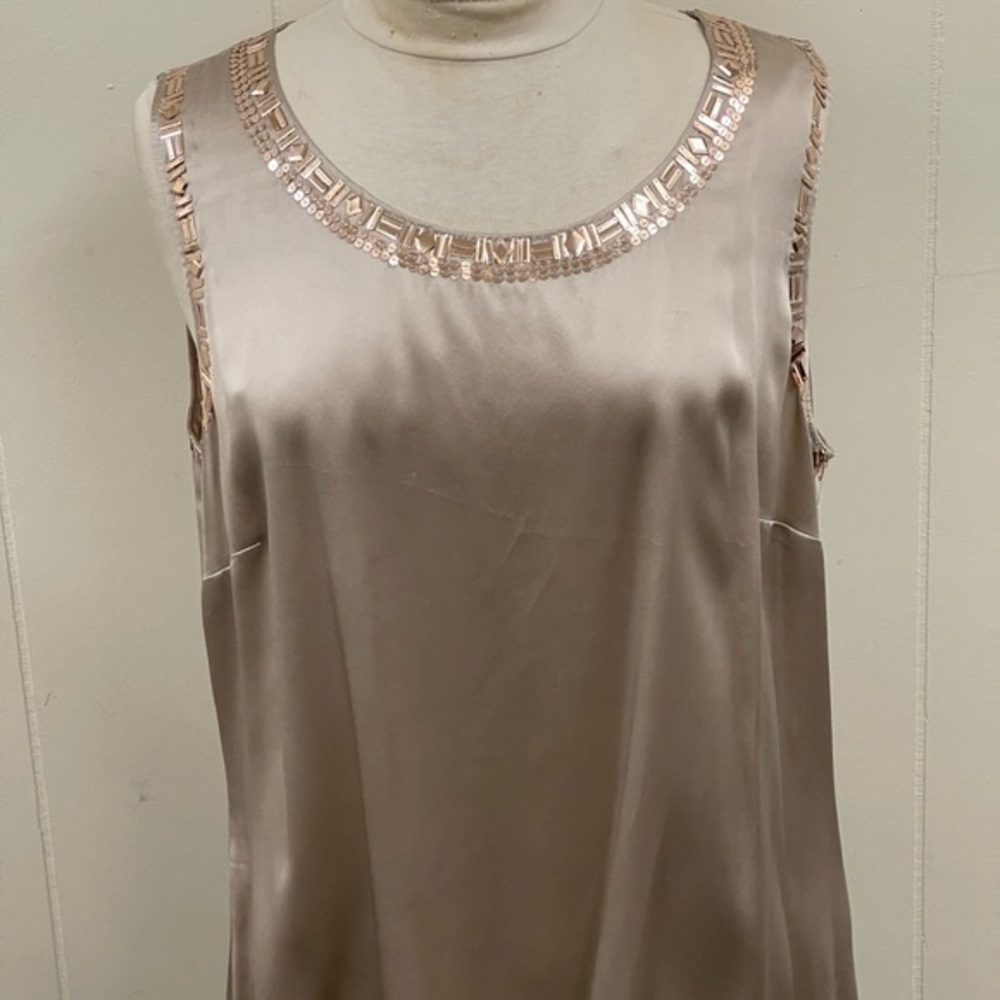 Elena Miro champagne silk blouse